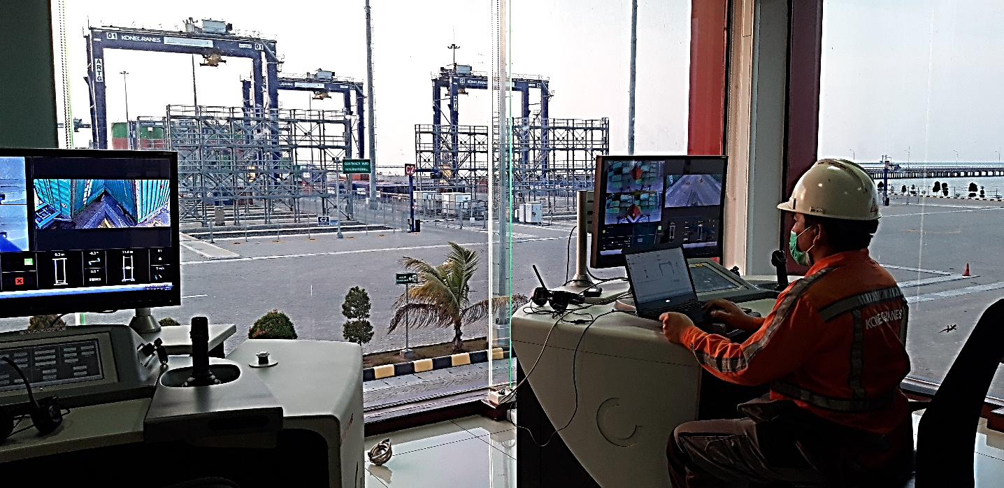Calibrating one of the remote operating desks at KTMT, Indonesia