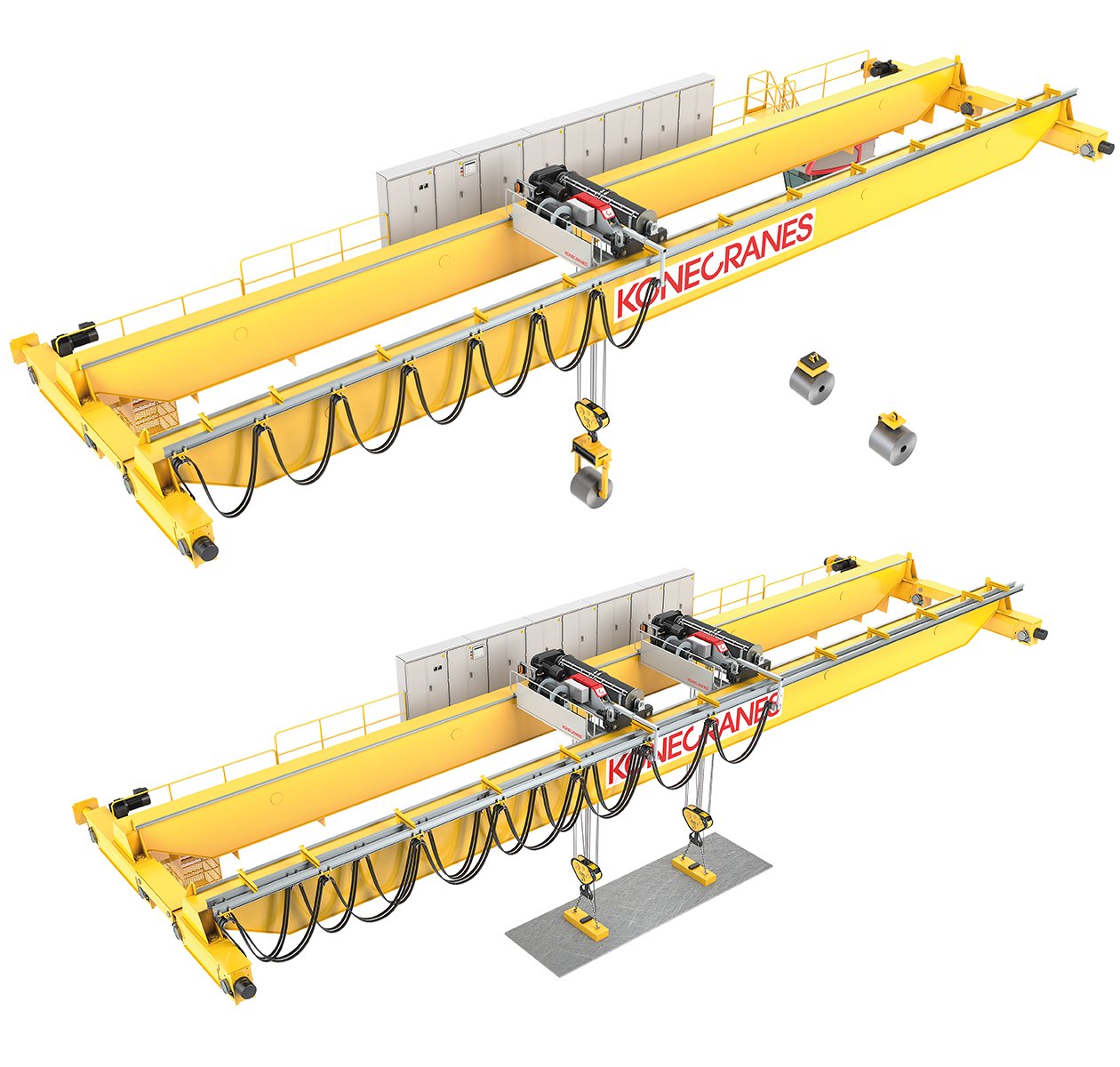 Coil and plate handling cranes