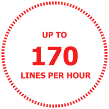 Up to 170 lines per hour.
