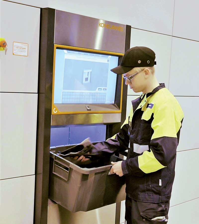 BE Group worker handles items at Agilon access point