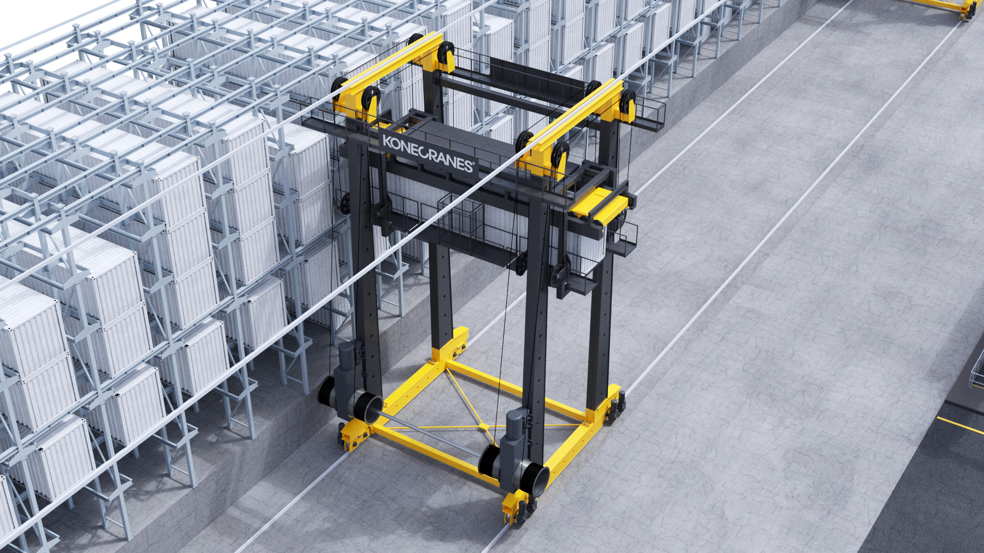 AHBCS enables you to safely rack containers up to 12 high laden and 14 high empties with quick and effective access to containers at any time