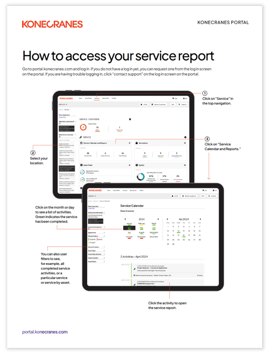 Konecranes Portal service report guide cover