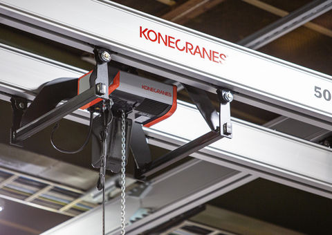 Konecranes KBK workstation crane in a factory