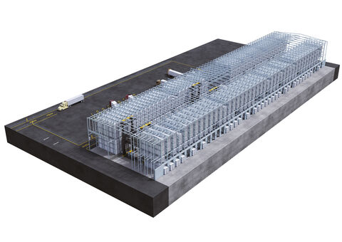 Automated High-Bay Container Storage Concept