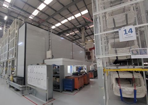Automated warehouse Agilon in Plastic Omnium tail manufacturing mro