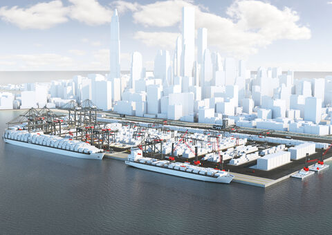3D drawing of a port.