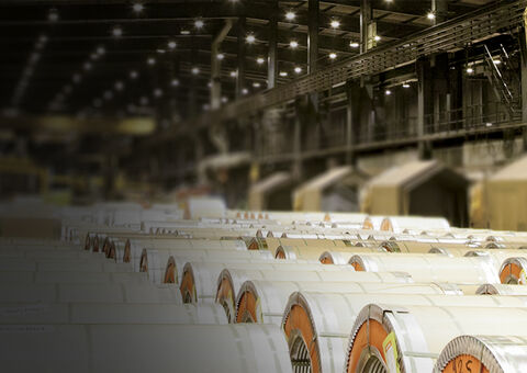 Konecranes coil handling crane in coil storage warehouse