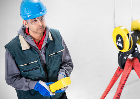 Crane operator with radio