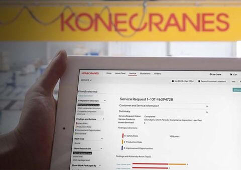 yourKONECRANES portal on tablet