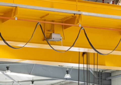 Close-up of overhead crane