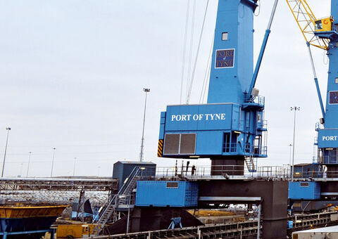 Gottwald Portal Harbor Crane in port.