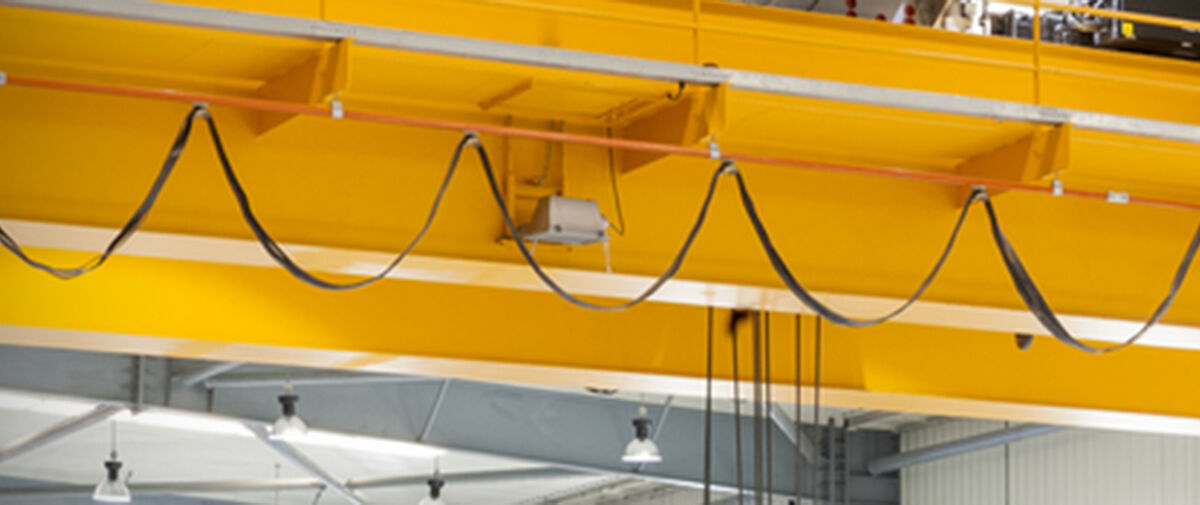 Close-up of overhead crane