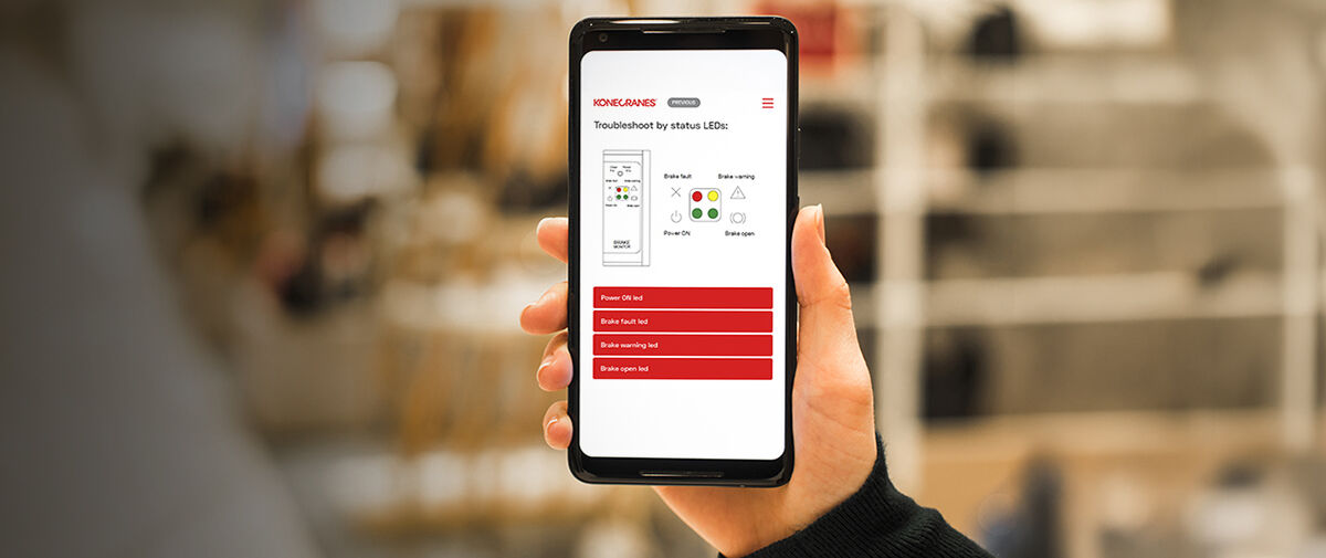 Konecranes troubleshooting app for technicians