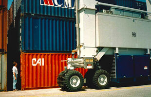 Konecranes Jorma Merimaa inspects the RTG