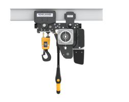 Alt-Text: Der Konecranes D-Serie Kettenzug in kurzer Bauform (Kurze Katze) kombiniert durchdachte Technik mit Nutzwert.