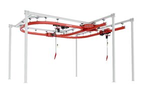 Konecranes KBK Hängebahn Punkt-zu-Punkt Anlage für linienförmigen Materialtransport zwischen zwei Arbeitsstationen