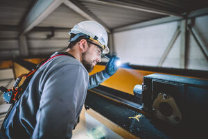 working man on crane