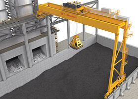 Single gantry coker crane